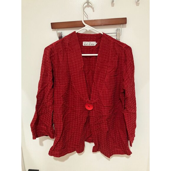 PalaPala Women's Single Button Cardigan, Red, Size XS - Picture 1 of 3